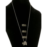 Initial A Adjustable Length Pendant-Necklace  With Crystal Accents Silver-Tone Color #3261