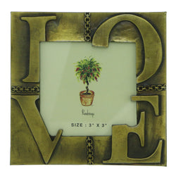 LOVE Holds approx. 3x3in Photo Picture-Frame Bronze-Tone Color  #PF106