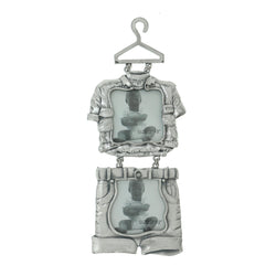 Little Boy Outfit Holds approx. 2-2x2in Photo Dual-Photo-Frame Pewter Color  #PF112