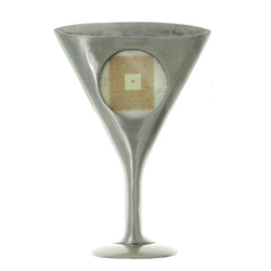 Martini Glass Holds approx. 1.5x1.5in Photo Picture-Frame Pewter Color  #PF12