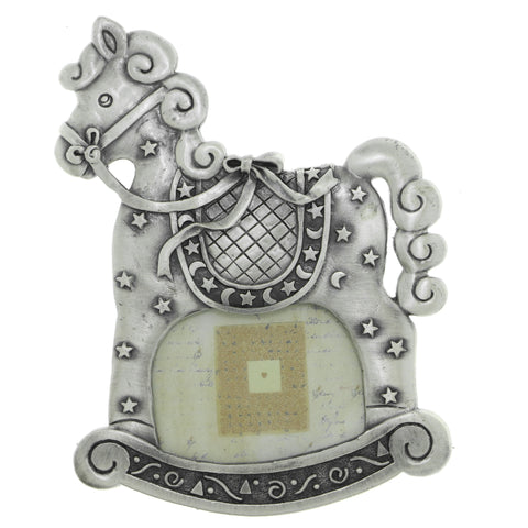 Rocking Horse Stars Holds approx. 2.5x1.75in Photo Picture-Frame Pewter Color  #PF14