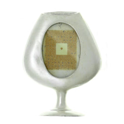 Wine Glass Holds approx. 1.75x2.5in Photo Picture-Frame Pewter Color  #PF26