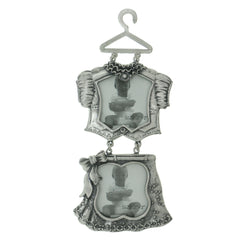 Little Girl Outfit Holds approx. 2-2x2in Photo Dual-Photo-Frame Pewter Color  #PF69