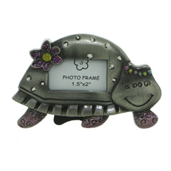 Turtle Holds approx. 1.5x2in Photo Picture-Frame Pewter & Multi Colored #PF97