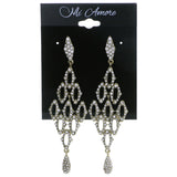 Gold-Tone Metal Dangle-Earrings With Crystal Accents #4200