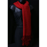 Women's Fashion Scarf - Red Lattice Crochet Design SFS02