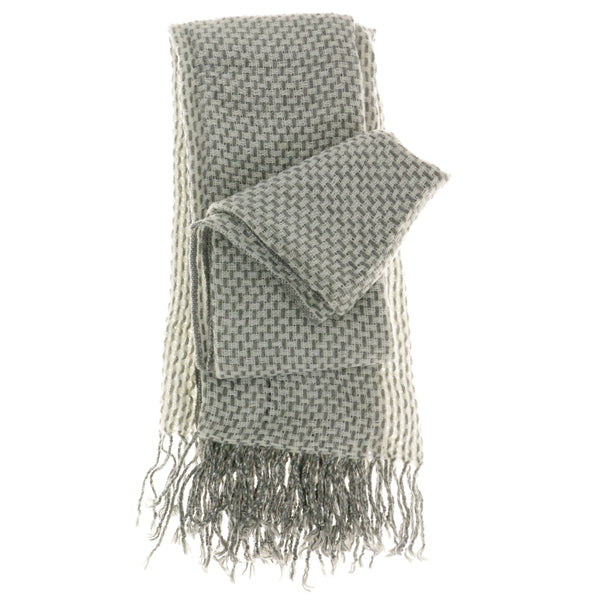 Women's Fashion Scarf - Silver Lattice Crochet Design SFS10