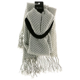 Women's Fashion Scarf - Silver Lattice Crochet Design SFS10