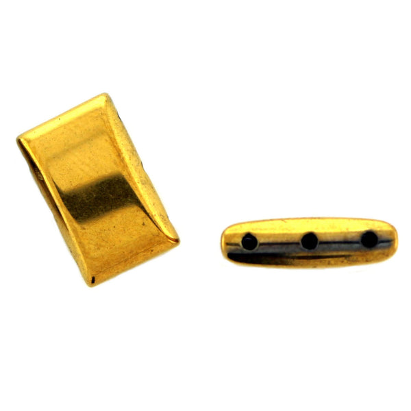 5X17X10mm Gold Magnetic Spacer 3-Hole Thin Pillow 50pc SPMG31