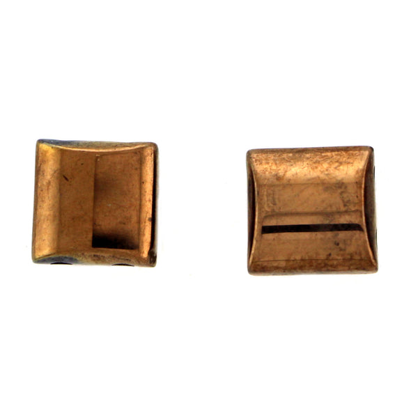 10X10mm Magnetic Bronze Pillow 2-Hole Spacer 50Pc SPMG33