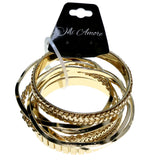 Gold-Tone Metal Multiple-Bangle-Bracelet-Set #2366 - Mi Amore