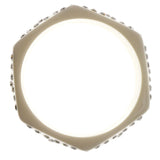 White Acrylic Bangle-Bracelet With Crystal Accents #2372