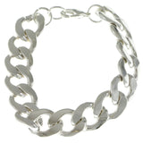 Chain Link Fashion-Bracelet Silver-Tone Color  #2381
