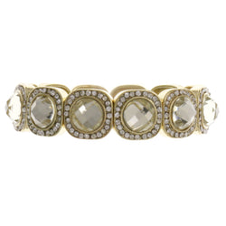 Gold-Tone Metal Stretch-Bracelet With Crystal Accents #2384