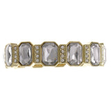 Gold-Tone Metal Stretch-Bracelet With Crystal Accents #2388