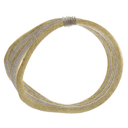 Glittery Layered Fashion-Bracelet Gold-Tone Color  #2390