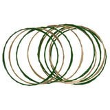 Green & Gold-Tone Colored Metal Multiple-Bangle-Bracelet-Set #2394