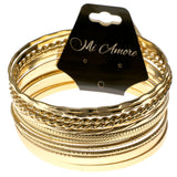 Gold-Tone Metal Multiple-Bangle-Bracelet-Set #2396