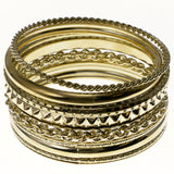 Gold-Tone Metal Multiple-Bangle-Bracelet-Set #2397