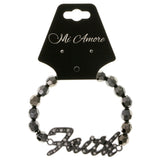 Faith Stretch-Bracelet With Crystal Accents  Black Color #2414