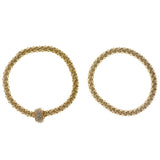 Gold-Tone Metal Stretch-Bracelet With Crystal Accents #2415