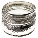 Silver-Tone Metal Bangle-Bracelet #2417