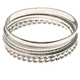 Silver-Tone Metal Bangle-Bracelet #2417