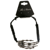 Adjustable Skeletal Hand Cord-Bracelet Black Color  #2424