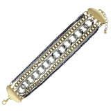 Layered Chain Fashion-Bracelet Gold-Tone & Silver-Tone Colored #2427