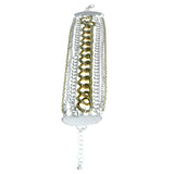 Layered Chain Fashion-Bracelet Silver-Tone & Gold-Tone Colored #2428