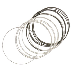 Silver-Tone & Black Colored Metal Multiple-Bangle-Bracelet-Set #2446