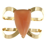 Pink & Gold-Tone Colored Metal Bracelet With Faceted Accents #2459 - Mi Amore