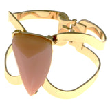 Pink & Gold-Tone Colored Metal Bracelet With Faceted Accents #2459 - Mi Amore