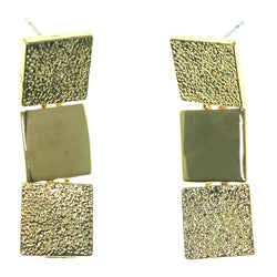 Gold-Tone Metal Dangle-Earrings #1648