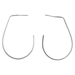 Silver-Tone Metal Hoop-Earrings #1656