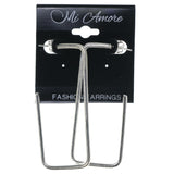 Silver-Tone Metal Hoop-Earrings #1657