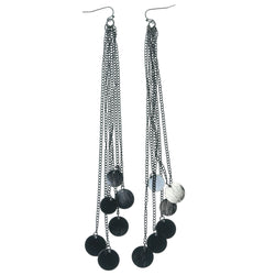 Black Metal Dangle-Earrings #1665