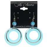 Sparkle Dangle-Earrings Blue & Silver-Tone Colored #1677