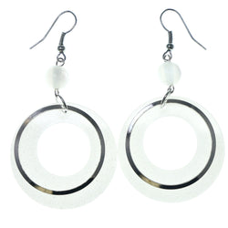 Sparkle Dangle-Earrings White & Silver-Tone Colored #1680