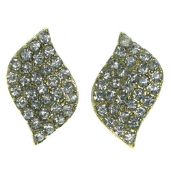 Gold-Tone & Silver-Tone Colored Metal Stud-Earrings With Crystal Accents #1685