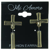 Cross Stud-Earrings Gold-Tone Color  #1691