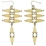 Yellow & Gold-Tone Colored Metal Dangle-Earrings With Crystal Accents #1696
