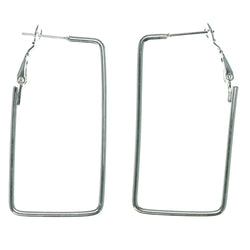 Silver-Tone Metal Hoop-Earrings #1699