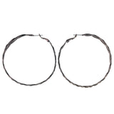 Bronze-Tone Metal Hoop-Earrings #1723