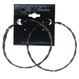 Bronze-Tone Metal Hoop-Earrings #1723