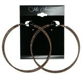 Brown Metal Hoop-Earrings #1740