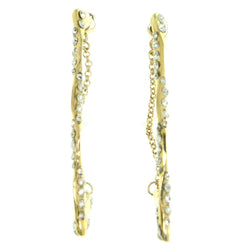 Gold-Tone Metal Hoop-Earrings With Crystal Accents #1741