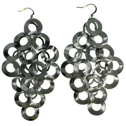 Gray Metal Dangle-Earrings #1750