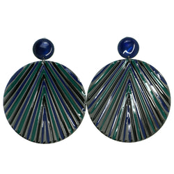 Colorful & Black Colored Metal Drop-Dangle-Earrings #1752
