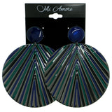 Colorful & Black Colored Metal Drop-Dangle-Earrings #1752